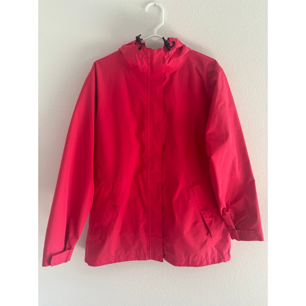 Lands End Jacket Womens Size Large Pink Goretex Rain Jacket Lined Outdoor Hiking